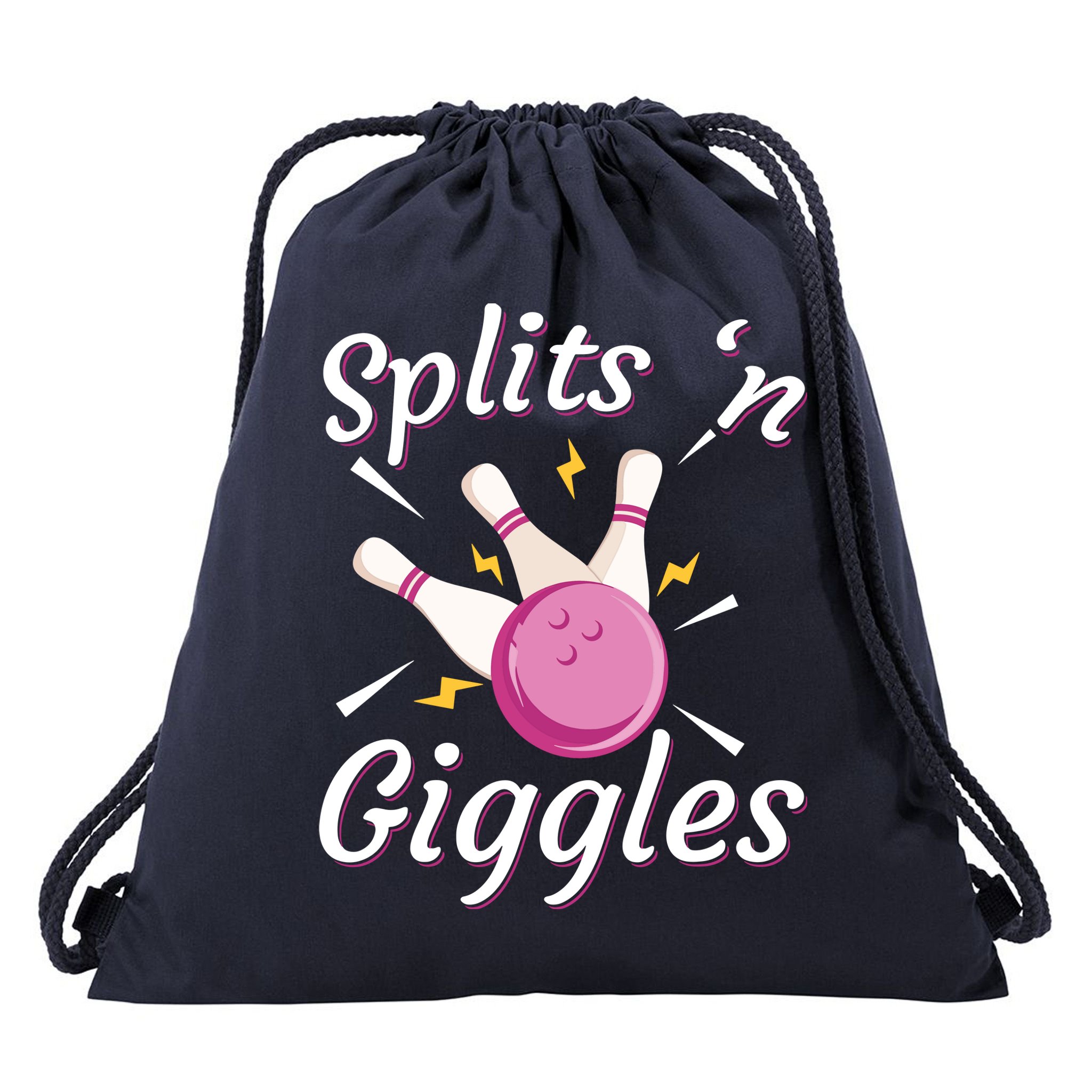 Funny Splits 'N Giggles Bowling Team Bowler Sports Player Drawstring Bag
