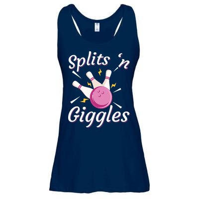 Funny Splits 'N Giggles Bowling Team Bowler Sports Player Ladies Essential Flowy Tank