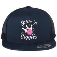 Funny Splits 'N Giggles Bowling Team Bowler Sports Player Flat Bill Trucker Hat