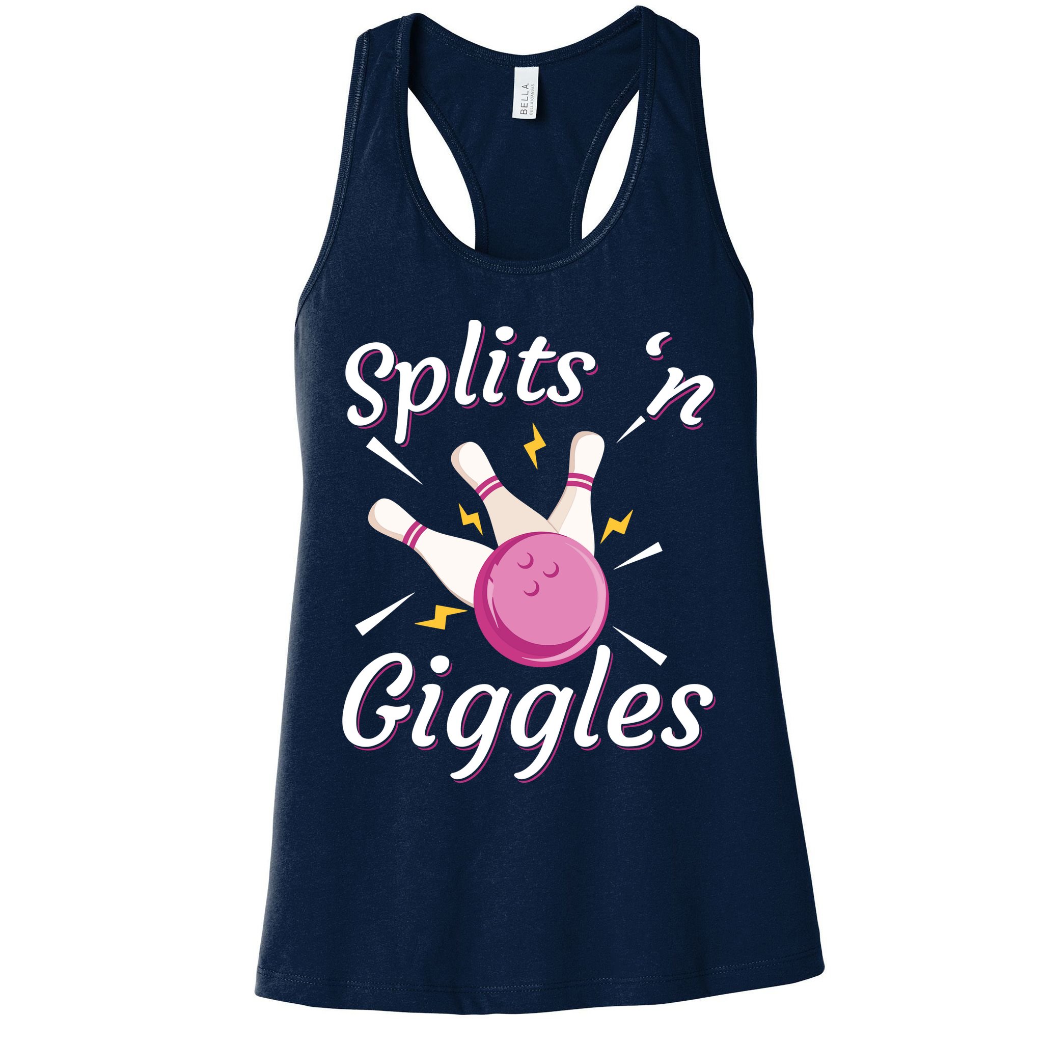 Funny Splits 'N Giggles Bowling Team Bowler Sports Player Womens Tank Top