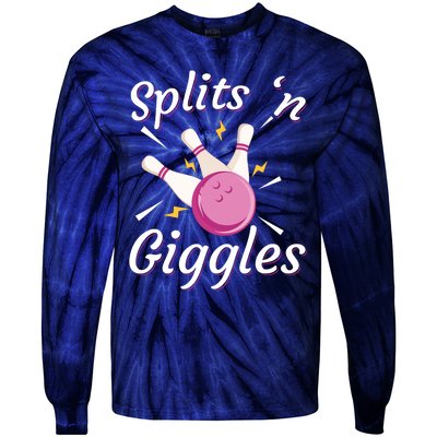 Funny Splits 'N Giggles Bowling Team Bowler Sports Player Tie-Dye Long Sleeve Shirt