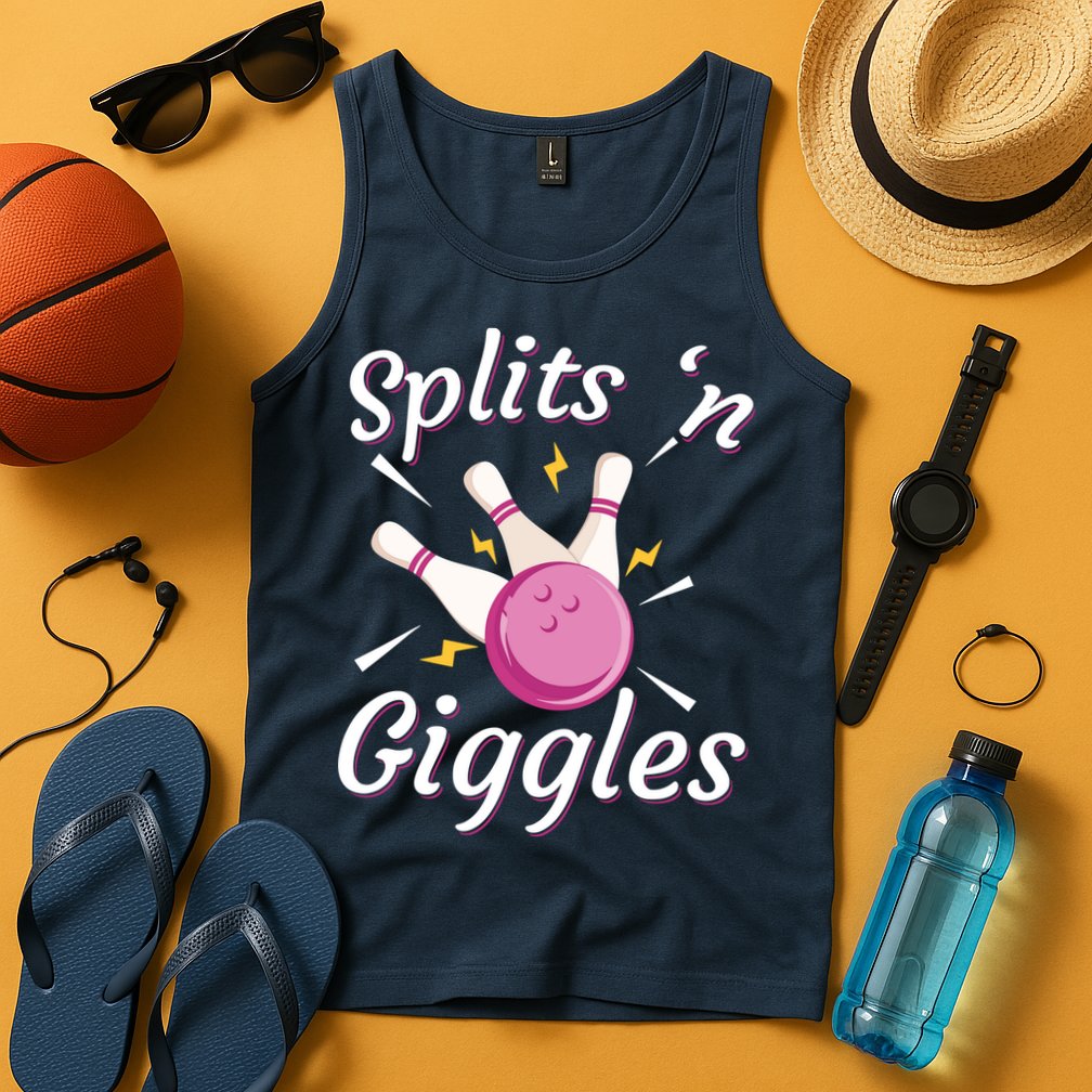 Funny Splits 'N Giggles Bowling Team Bowler Sports Player Tank Top