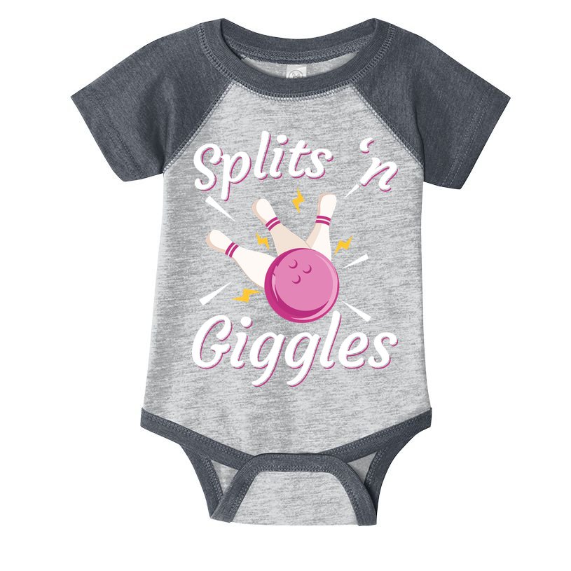 Funny Splits 'N Giggles Bowling Team Bowler Sports Player Infant Baby Jersey Bodysuit