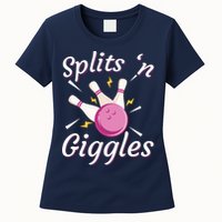 Funny Splits 'N Giggles Bowling Team Bowler Sports Player Womens T-Shirt