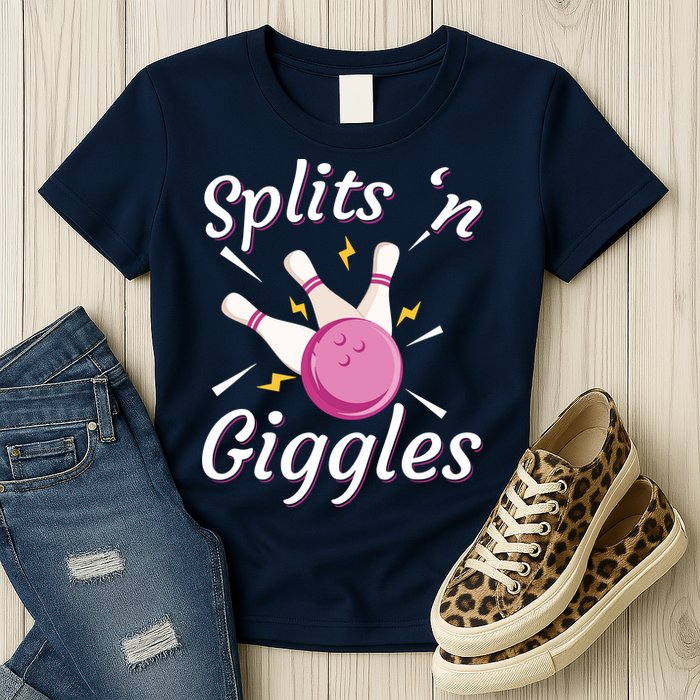 Funny Splits 'N Giggles Bowling Team Bowler Sports Player Womens T-Shirt