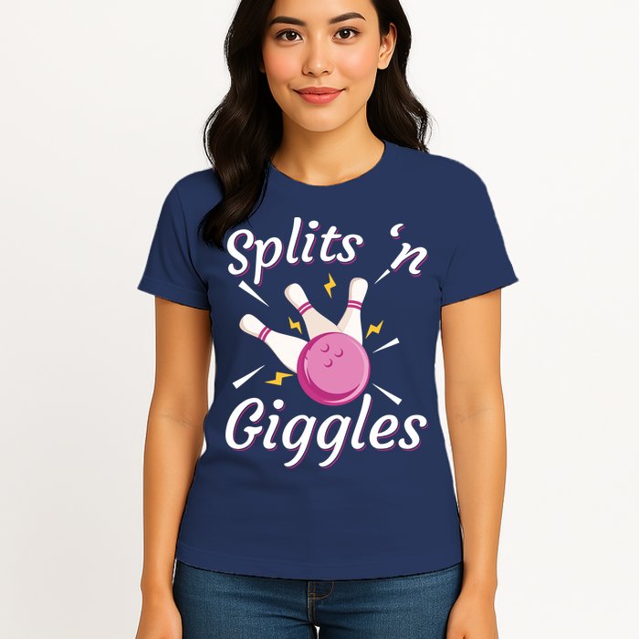 Funny Splits 'N Giggles Bowling Team Bowler Sports Player Womens T-Shirt