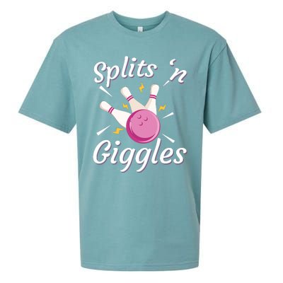 Funny Splits 'N Giggles Bowling Team Bowler Sports Player Sueded Cloud Jersey T-Shirt