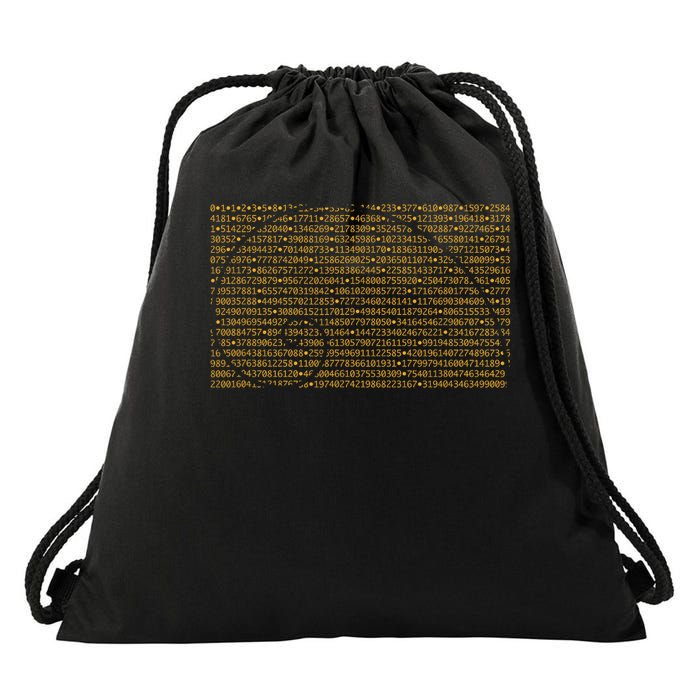 Fibonacci Sequence Numbers Golden Mean Spiral Drawstring Bag