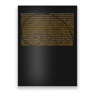 Fibonacci Sequence Numbers Golden Mean Spiral Poster