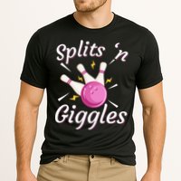 Funny Splits N Giggles Bowling Team Bowler Sports Player Cooling Performance Crew T-Shirt