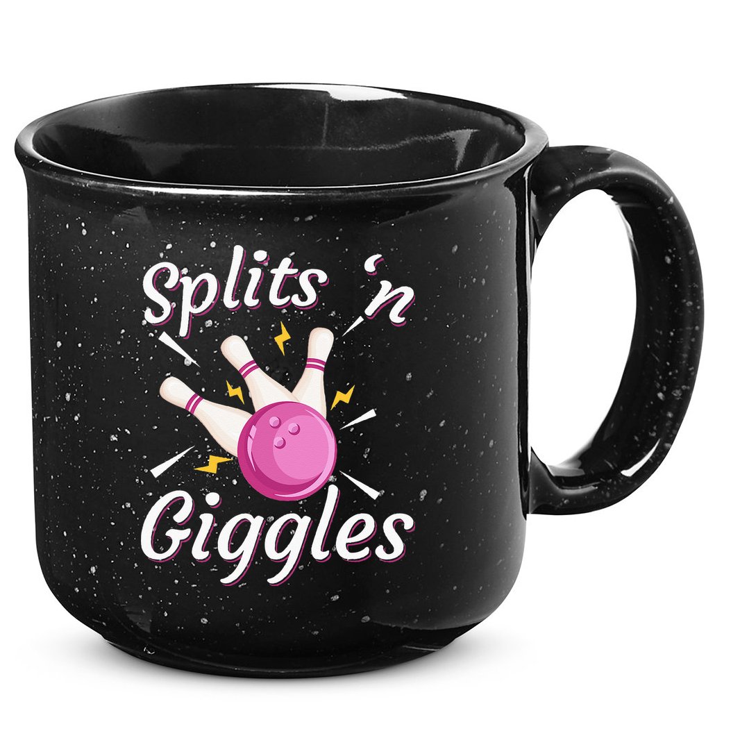 Funny Splits N Giggles Bowling Team Bowler Sports Player 15oz Campfire Ceramic Mug