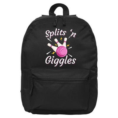 Funny Splits N Giggles Bowling Team Bowler Sports Player 16 in Basic Backpack