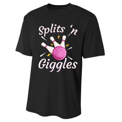 Funny Splits N Giggles Bowling Team Bowler Sports Player Performance Sprint T-Shirt