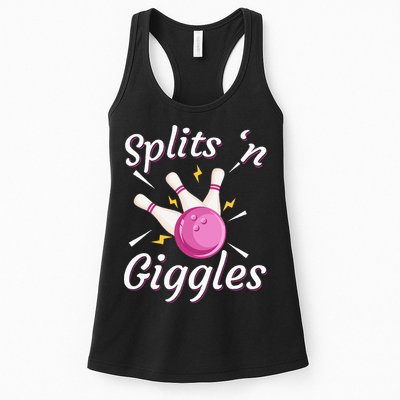 Funny Splits N Giggles Bowling Team Bowler Sports Player Womens Tank Top