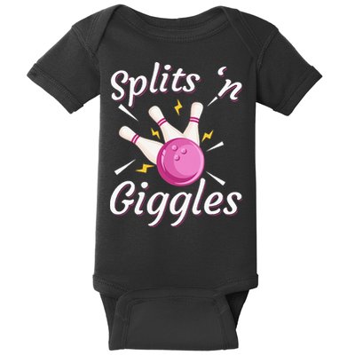Funny Splits N Giggles Bowling Team Bowler Sports Player Baby Bodysuit