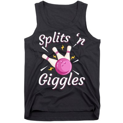 Funny Splits N Giggles Bowling Team Bowler Sports Player Tank Top