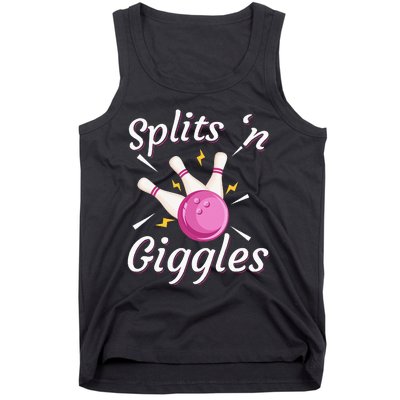 Funny Splits N Giggles Bowling Team Bowler Sports Player Tank Top