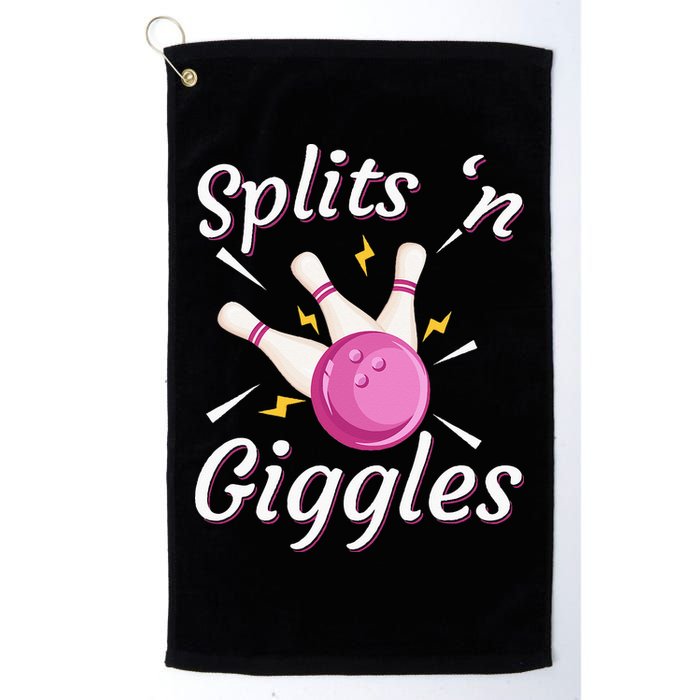 Funny Splits N Giggles Bowling Team Bowler Sports Player Golf Towel