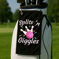 Funny Splits N Giggles Bowling Team Bowler Sports Player Golf Towel