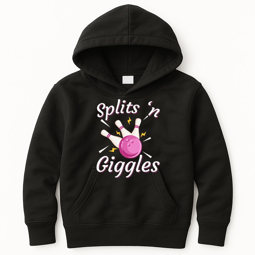 Funny Splits N Giggles Bowling Team Bowler Sports Player Kids Hoodie