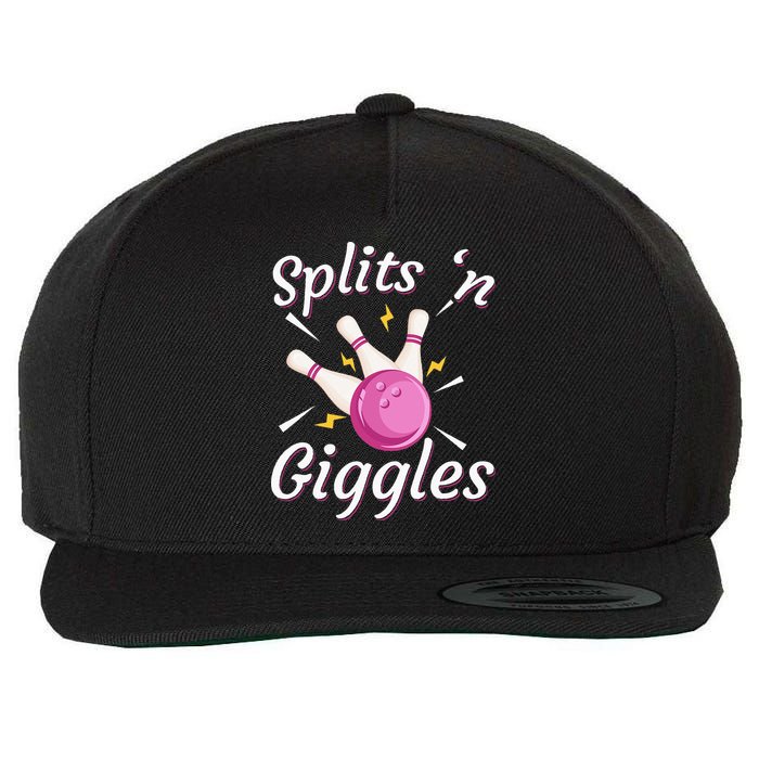 Funny Splits N Giggles Bowling Team Bowler Sports Player Wool Snapback Cap