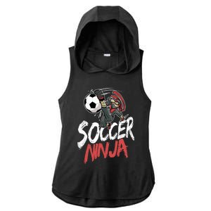 Funny Soccer Ninja Soccer Player Boy Football Lover Ladies PosiCharge Tri-Blend Wicking Draft Hoodie Tank