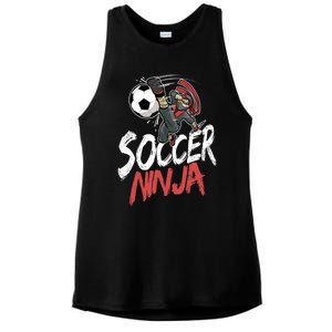 Funny Soccer Ninja Soccer Player Boy Football Lover Ladies PosiCharge Tri-Blend Wicking Tank