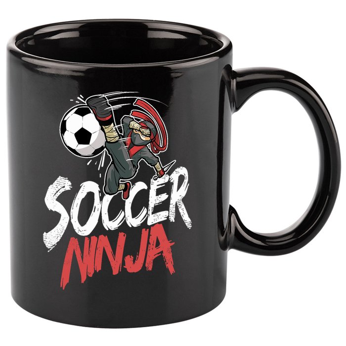 Funny Soccer Ninja Soccer Player Boy Football Lover 11oz C Handle Ceramic Mug