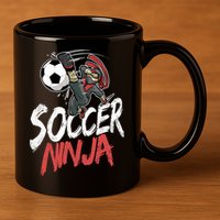 Funny Soccer Ninja Soccer Player Boy Football Lover 11oz C Handle Ceramic Mug