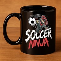 Funny Soccer Ninja Soccer Player Boy Football Lover 11oz C Handle Ceramic Mug