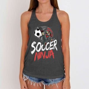 Funny Soccer Ninja Soccer Player Boy Football Lover Women's Knotted Racerback Tank