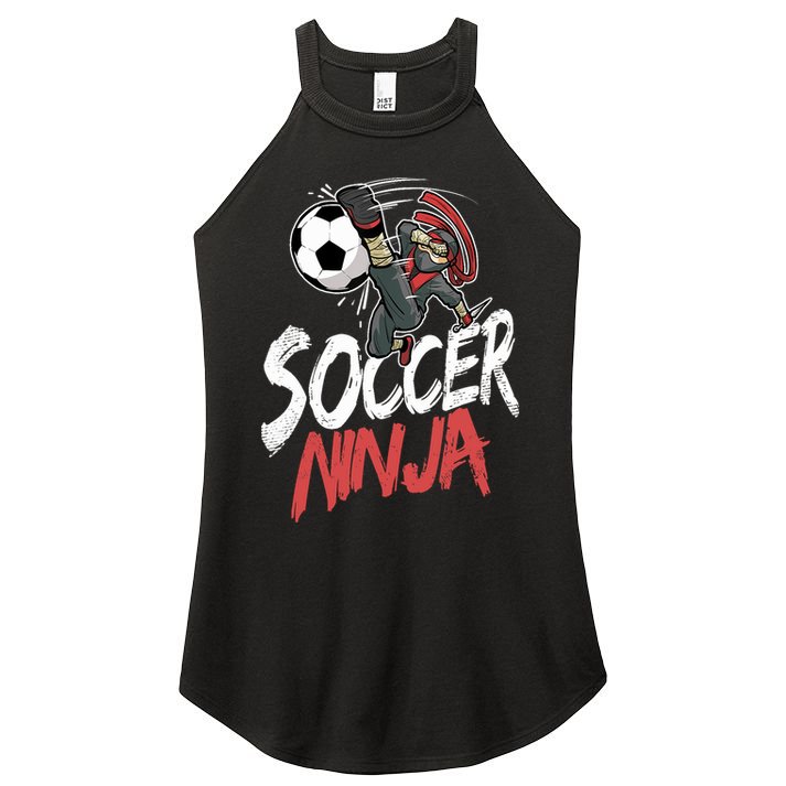Funny Soccer Ninja Soccer Player Boy Football Lover Women's Perfect Tri Rocker Tank