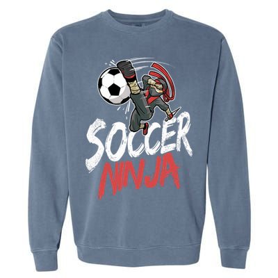 Funny Soccer Ninja Soccer Player Boy Football Lover Garment-Dyed Sweatshirt