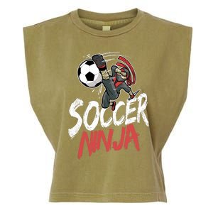 Funny Soccer Ninja Soccer Player Boy Football Lover Garment-Dyed Women's Muscle Tee