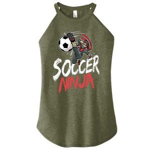 Funny Soccer Ninja Soccer Player Boy Football Lover Women's Perfect Tri Rocker Tank