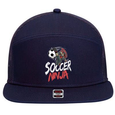 Funny Soccer Ninja Soccer Player Boy Football Lover 7 Panel Mesh Trucker Snapback Hat