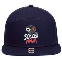 Funny Soccer Ninja Soccer Player Boy Football Lover 7 Panel Mesh Trucker Snapback Hat