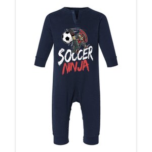 Funny Soccer Ninja Soccer Player Boy Football Lover Infant Fleece One Piece