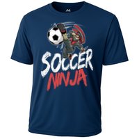 Funny Soccer Ninja Soccer Player Boy Football Lover Cooling Performance Crew T-Shirt