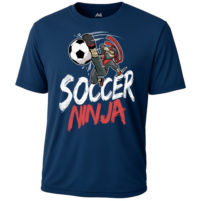 Funny Soccer Ninja Soccer Player Boy Football Lover Cooling Performance Crew T-Shirt