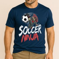 Funny Soccer Ninja Soccer Player Boy Football Lover Cooling Performance Crew T-Shirt