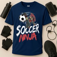 Funny Soccer Ninja Soccer Player Boy Football Lover Cooling Performance Crew T-Shirt