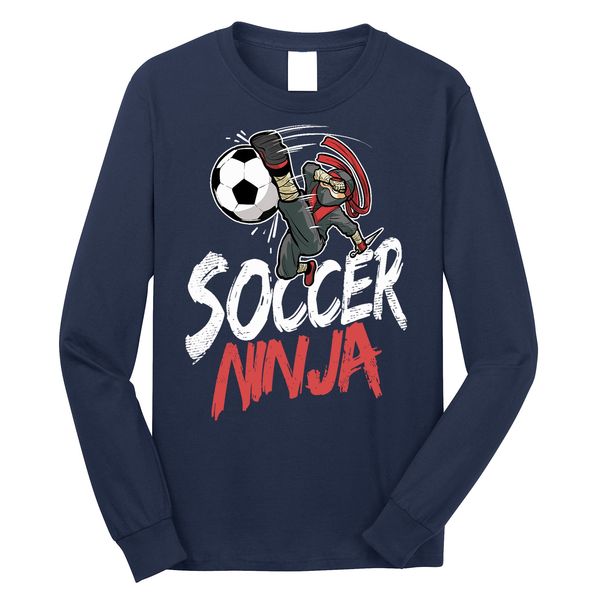 Funny Soccer Ninja Soccer Player Boy Football Lover Long Sleeve Shirt