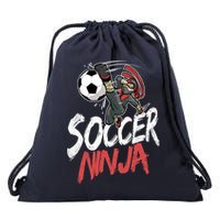 Funny Soccer Ninja Soccer Player Boy Football Lover Drawstring Bag
