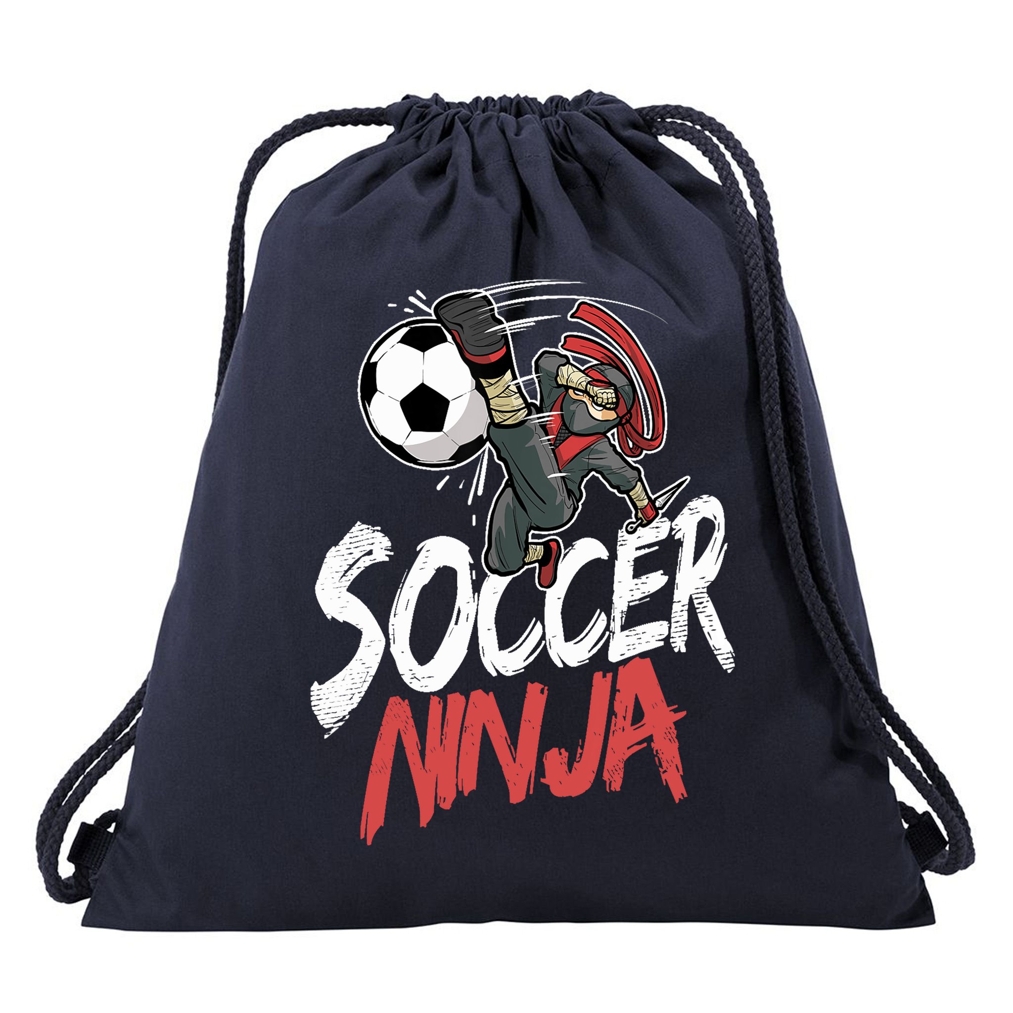 Funny Soccer Ninja Soccer Player Boy Football Lover Drawstring Bag