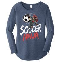 Funny Soccer Ninja Soccer Player Boy Football Lover Women's Perfect Tri Tunic Long Sleeve Shirt