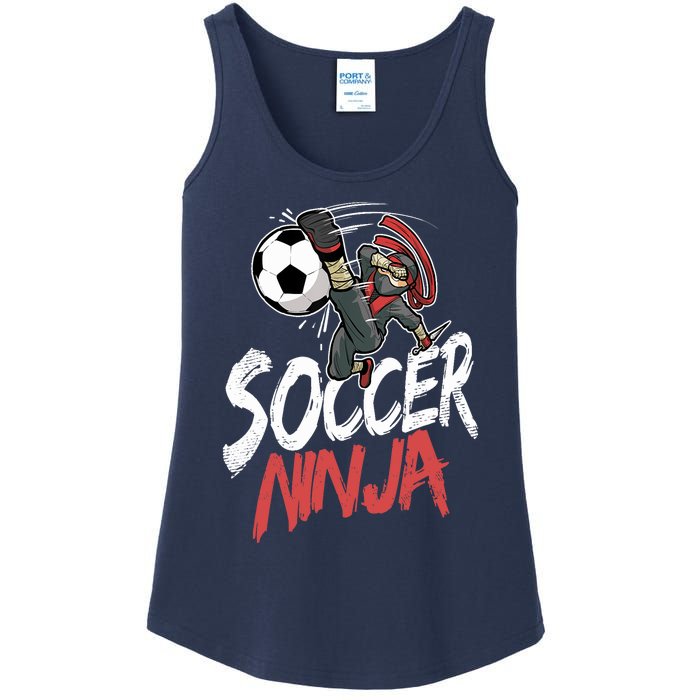 Funny Soccer Ninja Soccer Player Boy Football Lover Ladies Essential Tank