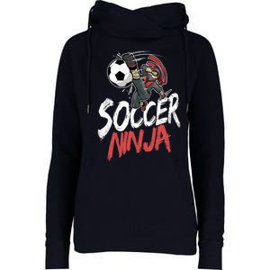 Funny Soccer Ninja Soccer Player Boy Football Lover Womens Funnel Neck Pullover Hood