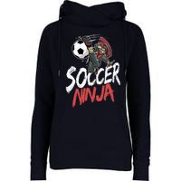 Funny Soccer Ninja Soccer Player Boy Football Lover Womens Funnel Neck Pullover Hood