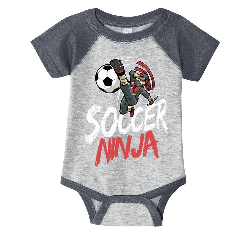 Funny Soccer Ninja Soccer Player Boy Football Lover Infant Baby Jersey Bodysuit